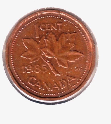 Mogi9 Rare Canada EF 1985 Pointed 5 variety One Cent Small  Cent Coin ( JJR3) Cover