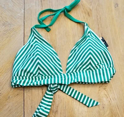 MOSSIMO MUJER TRIÁNGULO BIKINI TOP ACOLCHADO VERDE RAYAS D/DD NUEVO CON ETIQUETAS! Foto 1 de 2