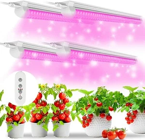 4 PCS T8 4FT LED Grow Light Fixture Full Spectrum LED Tube Light 40W Plant Light - Picture 1 of 9
