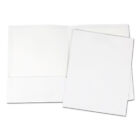 Universal Laminated Two-Pocket Portfolios Cardboard Paper White 11 x 8 1/2