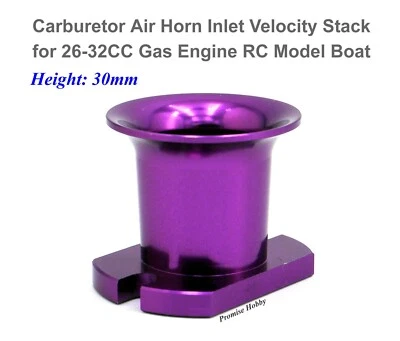 Carburetor Air Horn Inlet Velocity Stack for 26-32CC Gas Engine RC Boat - Purple - Image 1 of 4