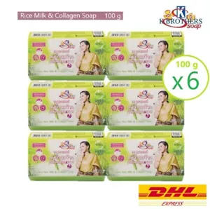 6 x Reismilch & Kollagen weiße Seife Hautpflege K.Brothers natürliche Kräuter 100 g - Bild 1 von 5