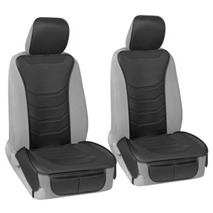 Motor Trend LuxeFit Black Seat Covers for Cars Trucks Van SUV (2 Pack), Premi... - Picture 1 of 6