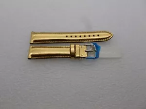 Genuine Michele 18mm Gold Patent Watch Band Strap New - Picture 1 of 4