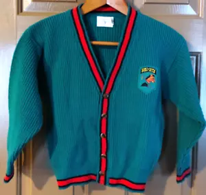 Kitestrings Maglione Cardigan Nonno Vintage Ragazzo Tg 7 Devon Pony Club - Foto 1 di 7