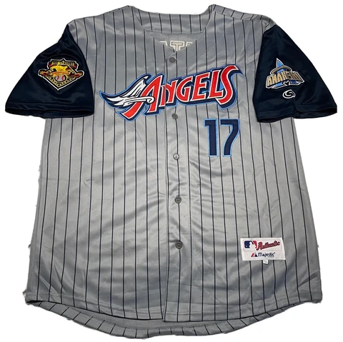 ANGELS JERSEY #17 SHOHEI OHTANI SIZE M-2XL STITCHED PINSTRIPE GREY Cover