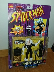 SPIDER-MAN SPIDER-WARS BLACK CAT FIGURE SCRATCHING CROSSBOW 1996 MARVEL TOY BIZ< - Picture 1 of 4
