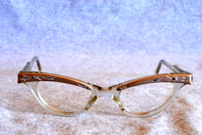 usa vintage 1950's cats eye eyeglass frames 36-20-5" - Image 1 of 4