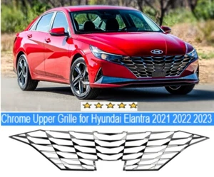 ⭐⭐⭐⭐⭐ Mesh Upper Grill Grille Front Bumper Chrome for Hyundai Elantra 2021- 2023 - Picture 1 of 6
