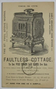 The St. Paul Stove Works, St. Paul MN. Riscaldatore base bruciatore a legna 1c UX10 postale ca - Foto 1 di 2