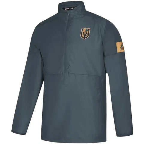Adidas Men’s Vegas Golden Knights Hockey NHL Game Mode 1/4 Zip Jacket Large L Cover