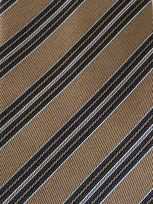 Corbata DOLCEPUNTA Hecha a Mano 100% Seda Italia Marrón con Rayas Usada en Excelente Condición  Foto 1 de 4