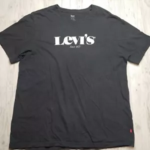 Levi’s Men’s Relaxed Fit T-Shirt Logo Print Since 1873 Tee Black Size Large - Picture 1 of 6