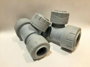 Polyplumb 22 15 15 mm (Mitte) Reduzier-T-Stück Steckverschraubung Sanitär Fitting Polypipe - Bild 1 von 1