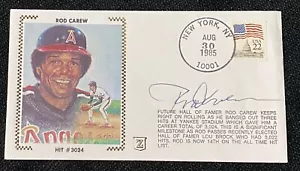 BUSTA GATEWAY FIRMATA ROD CAREW HIT #3024 JSA 30/08/1985 FRANCOBOLLO $.22! - Foto 1 di 2