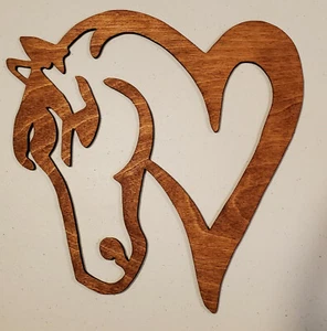 Elegant Horse With Heart, Wood plaque sign, Home decor - Picture 1 of 2