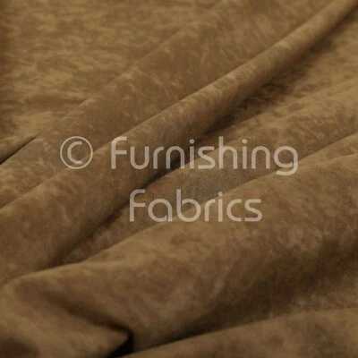 Soft Quality Lightweight Low Pile Velour Plain Brown Curtain Upholstery Fabric - Image 1 of 4