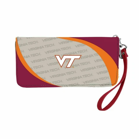 NEW! VIRGINIA TECH HOKIES "CURVE" ZIP ORGANIZER WALLET WRISTLET Cover