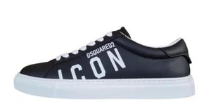 DSQUARED2 Herrenschuhe Box 2124 Leder Icon schwarz und weiß - Imagen 1 de 1
