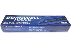 Cornwell Tools CBP12M 13 Piece 3/8”Dr Metric Impact Socket Set Snap Latch Case - Foto 1 di 8