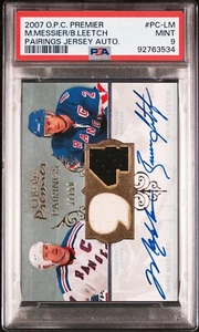 2007-08 OPC PREMIER M.MESSIER B.LEETCH PAIRINGS JERSEY AUTO #PC-LM # /50 PSA 9 - Picture 1 of 2