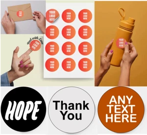PEGATINAS PERSONALIZADAS REDONDAS IMPRESAS ETIQUETAS CON LOGOTIPO PERSONALIZADO COMPAÑERO DE NEGOCIOS/BRILLO - Imagen 1 de 11