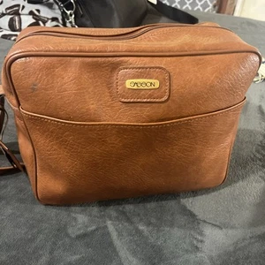 Vintage Sasson Leather Travel Bag Luggage Carry Shoulder Zippered Brown - Picture 1 of 15