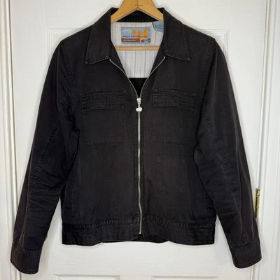 Paul Frank Bomber Utility Jacket Black Cotton Lightweight Full Zip Size Large - Image 1 of 4