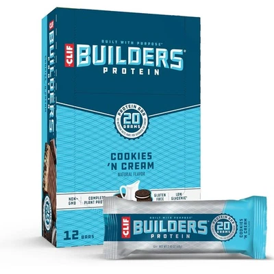 Clif Bar Builders Plant-Based Protein Bars Cookies and Cream -- 12 Bars - Bild 1 von 2