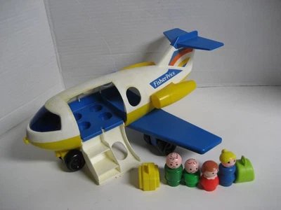 Avião de pessoas pequenas vintage Fisher Price com pessoas - Imagem 1 de 3
