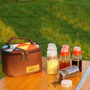 6 Teile/satz BBQ Grillen Gewürz Glas Würze Pfeffer Salz Flasche W/Lagerung - Picture 1 of 7