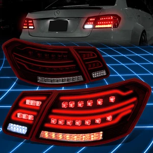 For 09-12 Mercedes E-Class Sedan Red Smoked 3D LED Tail Brake Lights Replacement - Picture 1 of 9