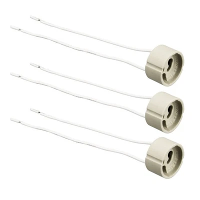 3 x Wire Connector Ceramic GU10 Lamp Holder LED Light Socket Base Converter 15cm - Image 1 of 4