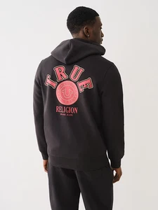 Felpa nera con cappuccio e zip intera True Religion taglia XL - Foto 1 di 9