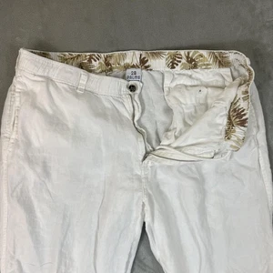Pantalones 28 Palms Para Hombre XL 38x28 Blanco 100% Lino Cintura Elástica Beach Resort - Imagen 1 de 11