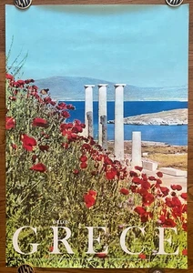 RR, 1970 orig. Poster da viaggio vintage, ΕΟΤ, Delos, Cicladi, Grecia, Lena Aperghi - Foto 1 di 11