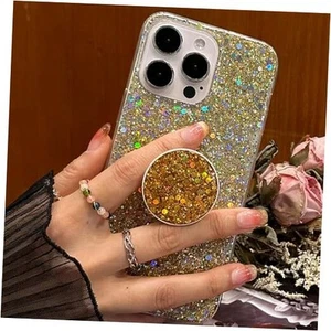 Case for iPhone 15 Pro Max Case Glitter Bling for Women Girls Sparkle Gold - Picture 1 of 7