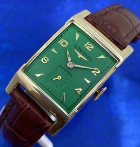 Exquisite Vintage 1952 Mans LONGINES Stunning Green Dial Fully Serviced WARRANTY - Picture 1 of 10