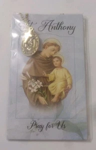 ST. ANTHONY "BETE FÜR UNS" HALSKETTE & GEBETSKARTE NEU IN VERPACKUNG - Bild 1 von 4