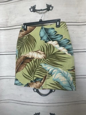 Falda Tommy Bahama Mezcla Seda Línea A Hoja Tropical Estampado Floral Talla 6 Nueva con Etiquetas Foto 1 de 3