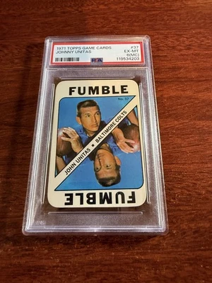 1971 Topps Game Cards #37 Johnny Unitas HOF. PSA 6(mc) - Image 1 of 2