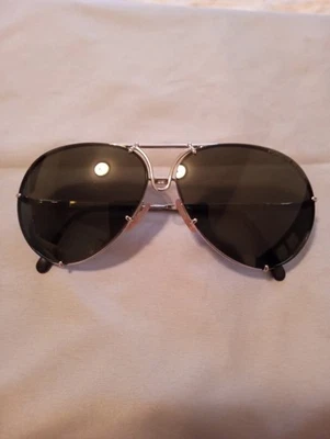 Новые из старых запасов солнцезащитные очки в стиле авиатора с оправой из нержавеющей стали Porsche Design P0011 63 мм - Изображение 1 из 4