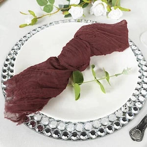5 BURGUNDY Gauze Cheesecloth Cotton DINNER NAPKINS Party Table Decorations - Picture 1 of 8