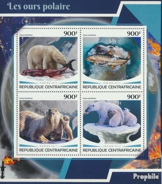 Hoja República Centroafricana 7350-7353 (completa. edición) sin montar como nuevo / n Foto 1 de 1