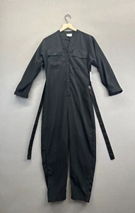 Nine West Womens Black Jumpsuit Button Drawstring Long Sleeve NWT Size S - Picture 1 of 13