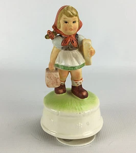Vintage Hummel Style 7" Goldie Locks Girl Music Box Porcelain Figurine - Picture 1 of 8