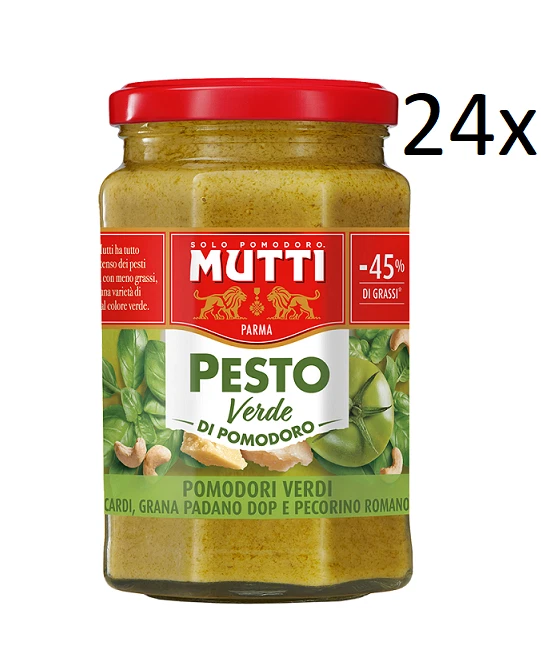 12x Mutti Pesto Verde Pomodori Verdi Grünes Tomatenpesto Pasta Sauce Glas 180g