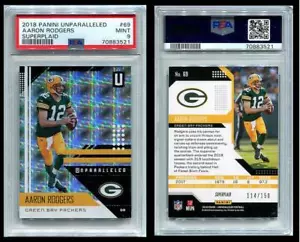 Aaron Rodgers 2018 Panini unvergleichlich superplaid #114/150 PSA 9 Pop 1 - Bild 1 von 3