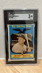 1959 TOPPS #564 MICKEY MANTLE ALL-STAR SGC 3 VG