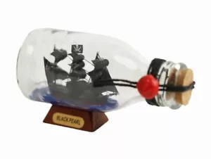 Barco pirata perla negra en botella de vidrio 5" - Imagen 1 de 1